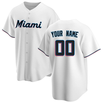 Custom Men's Replica Miami Marlins White Home Jersey