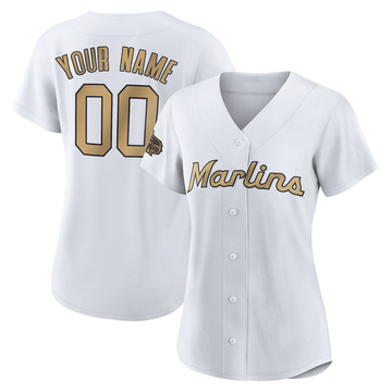 Custom Women's Authentic Miami Marlins White 2022 All-Star Game Jersey