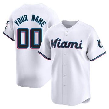 Custom Youth Limited Miami Marlins White Home Jersey