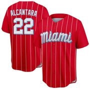 Sandy Alcantara Men's Replica Miami Marlins Red 2021 City Connect Jersey