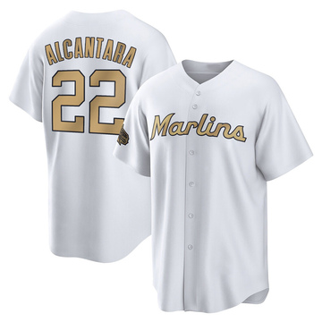 Sandy Alcantara Youth Replica Miami Marlins White 2022 All-Star Game Jersey
